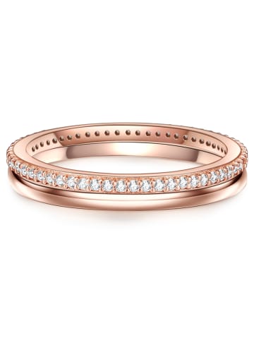 Lulu & Jane Ring Messing Zirkonia in roségold