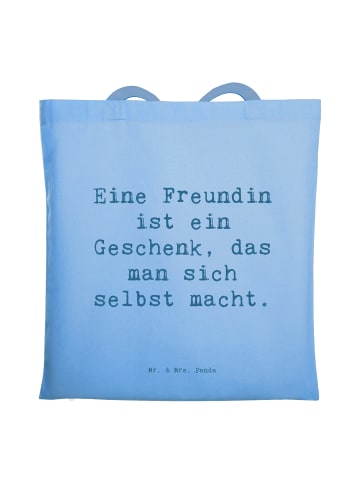 Mr. & Mrs. Panda Tasche Spruch Geschenk Freundin mit Spruch in Sky Blue