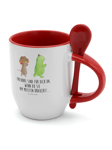 Mr. & Mrs. Panda Tasse mit Löffel Schildkröte Maus mit Spruch in Weiß