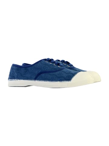 Bensimon Schnürschuhe mit englischer Stickerei Blau