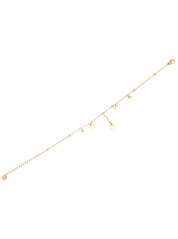 Adeliás Damen Fußkettchen – Herz aus Edelstahl in silber