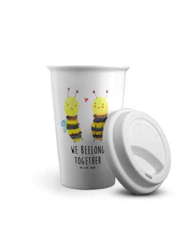 Mr. & Mrs. Panda To Go Becher Biene Verliebt mit Spruch in Weiß
