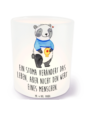 Mr. & Mrs. Panda Windlicht aus Glas Panda künstlicher Darmausgan... in Transparent