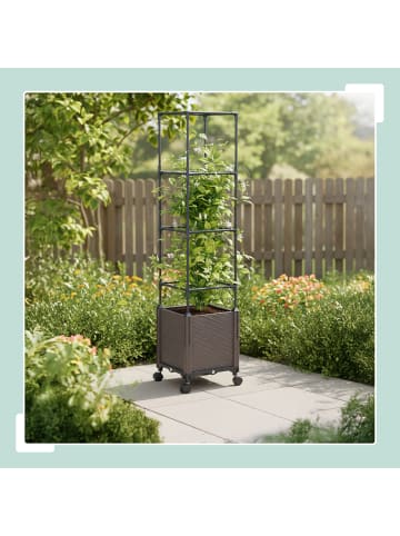 relaxdays Pflanzkübel in Anthrazit - (B)30 x (H)135 x (T)30 cm