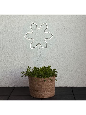 MARELIDA LED Gartenstecker Neon Schneeflocke 117LED H: 60cm in weiß