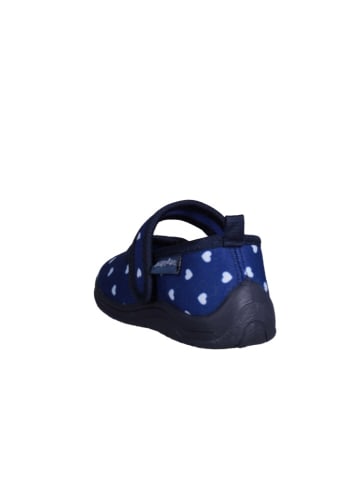 Playshoes Hausschuh Herzchen in Marine