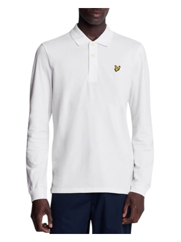 Lyle & Scott Langarm-Poloshirt in Weiß