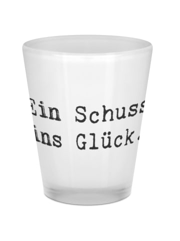 Mr. & Mrs. Panda Pinnchen Spruch Schnapsglas Glück mit Spruch in Transparent