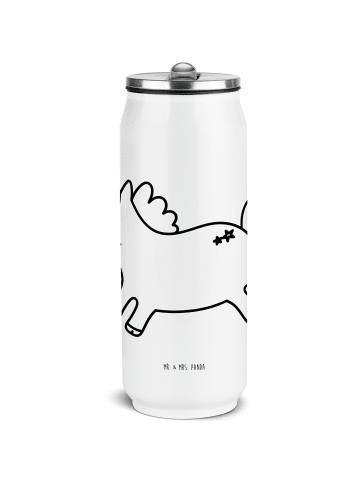 Mr. & Mrs. Panda Edelstahl Trinkflasche Einhorn Happy ohne Spruch in Weiß