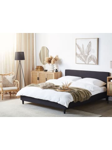 Beliani Doppelbett FITOU in Schwarz/Braun - (W) 170 x (H) 87 x (L) 214 cm