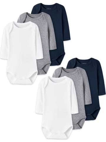 name it Langarmbodys Druckknopf 6er-Set Rundhals in Blau-3