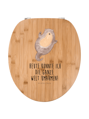Mr. & Mrs. Panda Motiv WC Sitz Otter Umarmen mit Spruch in Braun