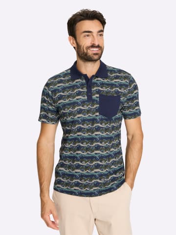 WITT WEIDEN Kurzarmshirt in marine-jade-gemustert