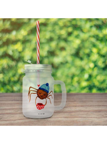 Mr. & Mrs. Panda Blümchentailglas Spinne Agathe Kaffee ohne Spruch in Transparent