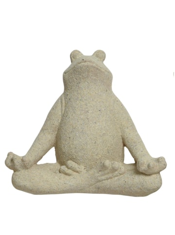 MARELIDA Gartenfigur Yoga Frosch Dekofigur meditierend H: 36cm in natur