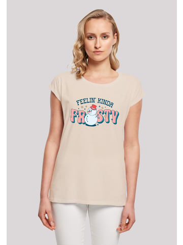 F4NT4STIC T-Shirt Feelin Kinda Frosty Snowman in Whitesand