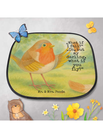 Mr. & Mrs. Panda Auto Sonnenblende Rotkehlchen Federn Design mit... in Weiß