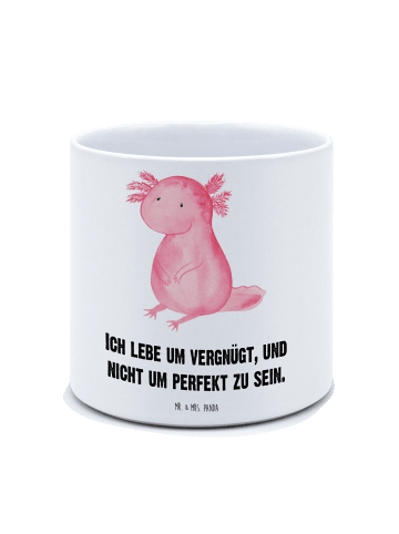 Mr. & Mrs. Panda XL Blumentopf Axolotl Niedlich mit Spruch in Weiß