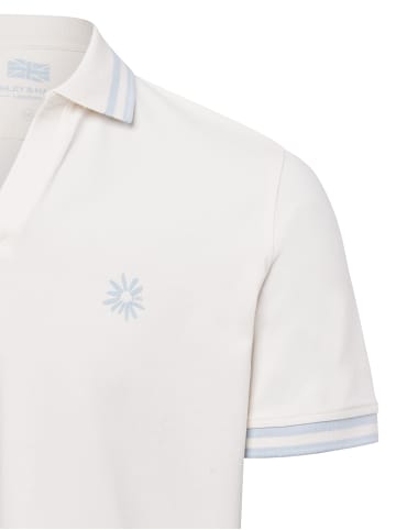 Finshley & Harding London Poloshirt in ecru hellblau - 0001