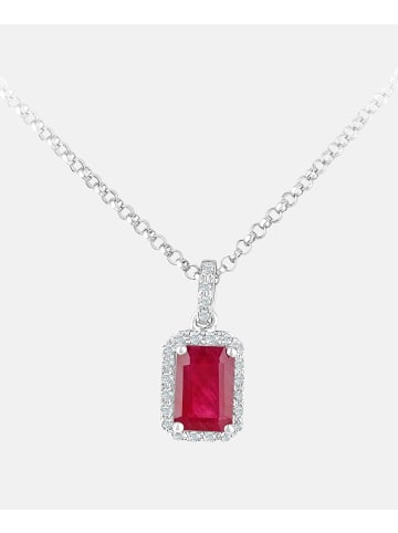 Diamant L'éternel Halskette mit Anhänger aus 750 Weißgold mit Diamant mit Rubin