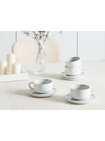 Beliani 8er-Set Tassen und Becher SESAME in Weiß