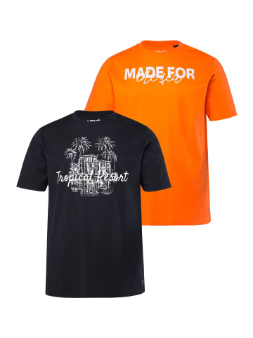 Men Plus Kurzarm T-Shirt in schwarz