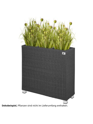 Gartenfreude Polyrattan Hochbeet mit Pflanzkübel in Anthrazit