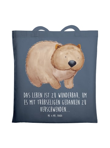 Mr. & Mrs. Panda Tasche Wombat mit Spruch in Indigo Blue