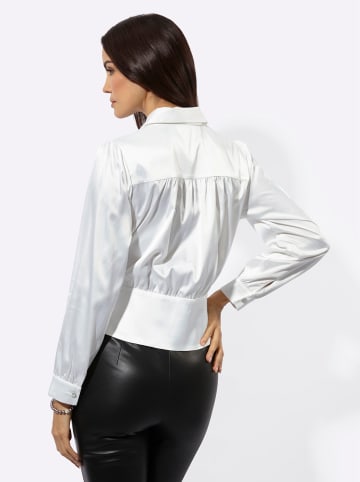 creation L Satin-Bluse in ecru