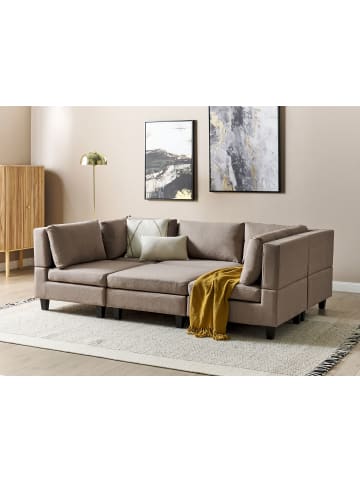 Beliani 6-tlg Modulsofa UNSTAD in Braun/Schwarz