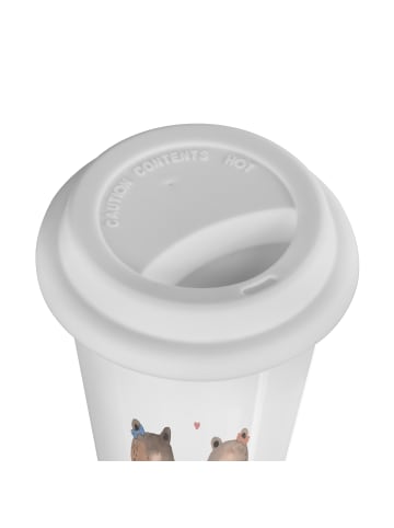 Mr. & Mrs. Panda ToGo Kaffeebecher Bär Freundin mit Spruch in Weiß