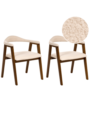 Beliani 2er-Set Esszimmerstuhl ONECO in Braun/Beige