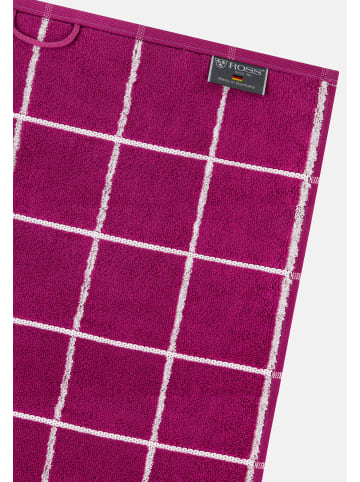 Ross 4 X Handtuch 2 X Duschtuch im Set Sensual Skin Karo in Fuchsia