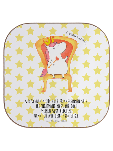 Mr. & Mrs. Panda Untersetzer Gläser Einhorn König mit Spruch in Weiß