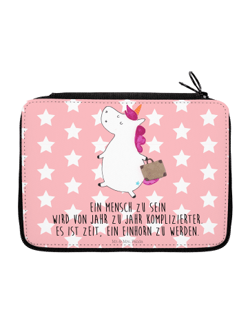 Mr. & Mrs. Panda Bleistiftetui Einhorn Koffer mit Spruch in Rot Pastell
