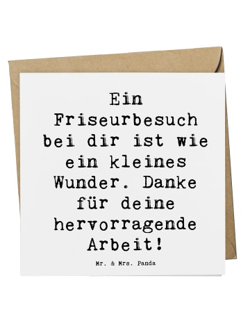 Mr. & Mrs. Panda Grußkarte Spruch Friseur Wunder mit Spruch in Weiß