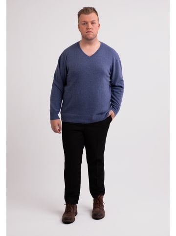 CASH-MERE.CH V-Ausschnitt Pullover in Jeans Blau