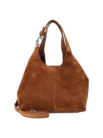 COCCINELLE C-Easy Suede - Henkeltasche S 20 cm (warm taupe) in cognac/cognac
