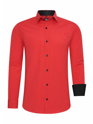 Rusty Neal Business Hemd Slim Fit Premium Cotton-Stretch in Rot