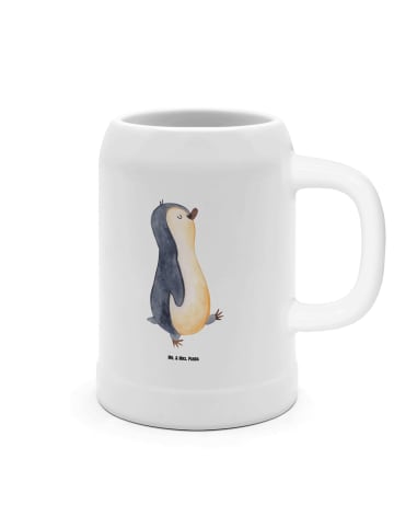 Mr. & Mrs. Panda Bierkrug Pinguin mHerzieren ohne Spruch in Weiß