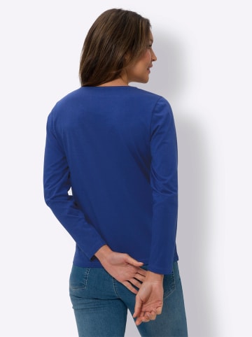 Sieh an! Langarm-Shirt in royalblau-schwarz
