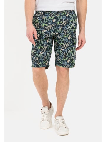 Camel Active Cargo Shorts mit Allover-Print in Blau-Grün