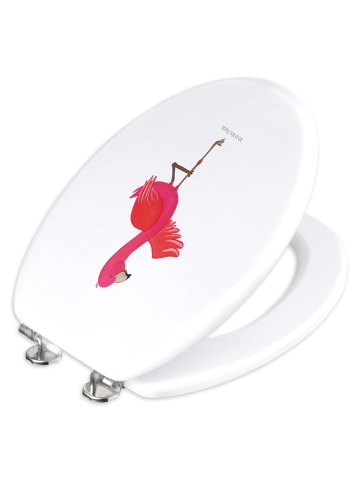 Mr. & Mrs. Panda Toilettensitz Flamingo Yoga ohne Spruch in Weiß