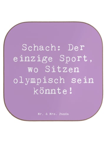 Coaster Spruch Schach Sport mit Spruch in Lavendeltraum