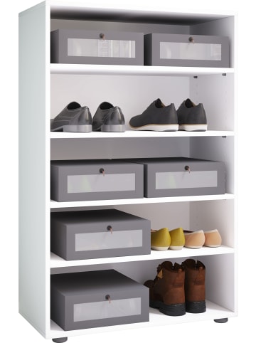 VCM  XXL Holz Großer Schuhschrank Schuhregal Lona 5 in Weiß