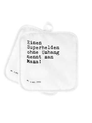 Mr. & Mrs. Panda Topfuntersetzer Einen Superhelden ohne Umhang..... in Weiß