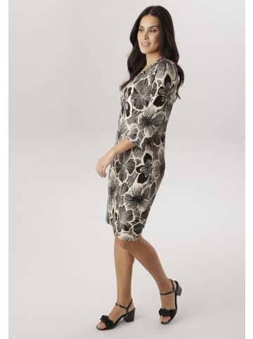 Aniston SELECTED Jerseykleid in schwarz-beige