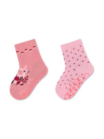 Sterntaler ABS Socken 2er-Pack Rehkitz + Tupfen in rosarot