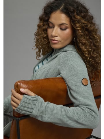 Kangaroos Kapuzenstrickjacke in salbei