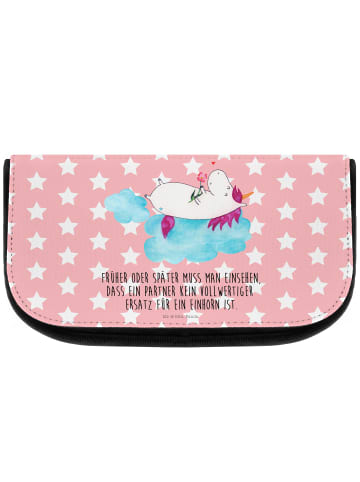 Mr. & Mrs. Panda Kosmetiktasche Einhorn Verliebt mit Spruch in Rot Pastell